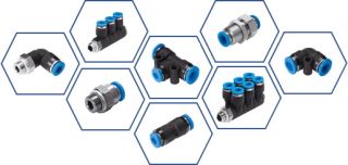Pneumatic push in Fittings connection technology